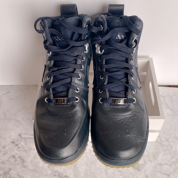 Size 6.5Y Lunar Force 1 SneakerBoot GS Dark Obsidian 706803-401 - Picture 2 of 13